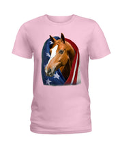 Load image into Gallery viewer, Horse Covered Into USA Flag Meaningful Gift For Men Ladies Tee