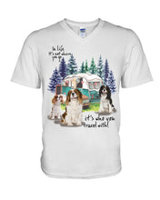 Load image into Gallery viewer, Cavalier King It's Who You Travel With Gift For Dog Lovers Guys V-Neck