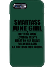 Load image into Gallery viewer, Birthday Gift For Smartass June GirlHeart On Her Sleeve Phone case