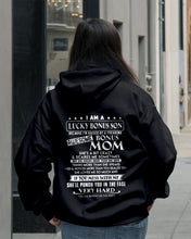 Load image into Gallery viewer, I Am A Lucky Bonus Son Because I'm Raised By A Freaking Awesome Mom Hoodie