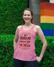 Load image into Gallery viewer, Being A Husband Of An Awesome Wife Gift For Family Plaid Red Ladies Flowy Tank