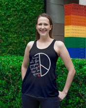 Load image into Gallery viewer, Image All The People Living Life In Peace Custom Design For Friends Ladies Flowy Tank