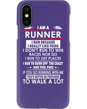 Load image into Gallery viewer, I Am A Runner I Run Because I Really Like Food Custom Design Phone case