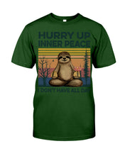 Load image into Gallery viewer, Cute Sloth Hurry Up Inner Peace Special Custom Design Guys Tee