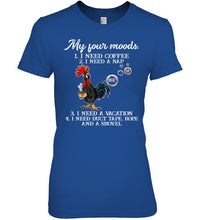 Load image into Gallery viewer, I Need Coffee A Nap A Vacation Duct Tape Hope And A Showel Ladies Tee