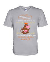Load image into Gallery viewer, Cow I Need Somebody Who Sees The Crazy And Still Wants Me Guys V-Neck