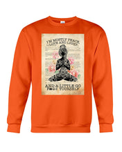 Load image into Gallery viewer, I'm Mostly Peace Love And Light Yoga Gift For Yoga Lovers Sweatshirt