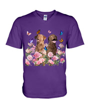 Load image into Gallery viewer, Gift For Dog LoversChesapeake Bay Retriever With Peonies Guys V-Neck