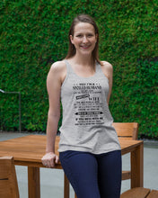 Load image into Gallery viewer, A Spoiled Husband Of April Freaking Awesome Wife For Birthday Gift Ladies Flowy Tank