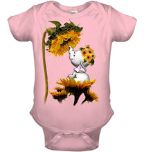 Load image into Gallery viewer, Elephant Sunflower Special Custom Design For Cute Girls Baby Onesie