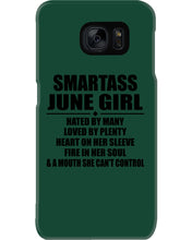 Load image into Gallery viewer, Birthday Gift For Smartass June GirlHeart On Her Sleeve Phone case