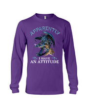 Load image into Gallery viewer, Apparently I Have An Attitude Blue Dragon Unisex Long Sleeve