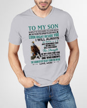 Load image into Gallery viewer, Look Right Beside You Eagle Mom Gift For Son Guys V-Neck