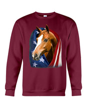 Load image into Gallery viewer, Horse Covered Into USA Flag Meaningful Gift For Men Sweatshirt