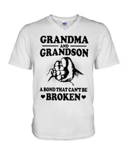 Load image into Gallery viewer, Grandma And Grandson A Bond That Can't Be Broken Custom Design Guys V-Neck