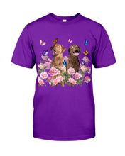 Load image into Gallery viewer, Gift For Dog LoversChesapeake Bay Retriever With Peonies Guys Tee