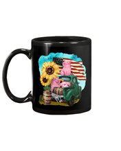 Load image into Gallery viewer, Black Phone Case With Pig Sunflower Gift For Pig Lovers Mug