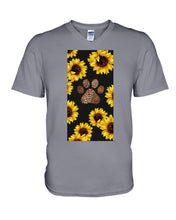 Load image into Gallery viewer, Dog Paw Sunflower Special Custom Design For Dog Lovers Guys V-Neck