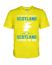 Load image into Gallery viewer, I May Not Live In Scotland But Scotland Lives In Me Custom Design Guys V-Neck
