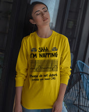Load image into Gallery viewer, Cute Coffee Cup Shh I’m Napping Please Do Not Disturb Gift For Nurse Unisex Long Sleeve