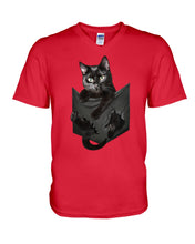 Load image into Gallery viewer, Cat In Your Front Pocket Perfect Gift For Friends Who Loves Cat Guys V-Neck