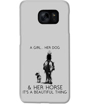 Load image into Gallery viewer, A Girl Her Dog Her Horse It's A Beautiful Thing Phone case