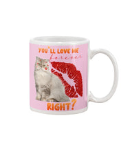 Load image into Gallery viewer, Cat With Red Lips You'll Love Me Forever Gift For Cat Lovers Mug