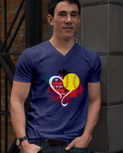 Load image into Gallery viewer, Lovely Phone Case My Heart Is On Field Gift For Softball Lovers Guys V-Neck