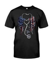 Load image into Gallery viewer, Lovely Coffee Cup Stethoscopes With Wings Gift For Nurse Guys Tee