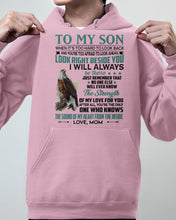 Load image into Gallery viewer, Look Right Beside You Eagle Mom Gift For Son Hoodie