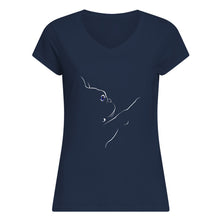 Load image into Gallery viewer, I Love My Frenchie Custom Design Gift For Friends Ladies V-Neck