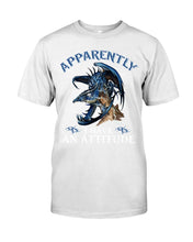 Load image into Gallery viewer, Apparently I Have An Attitude Blue Dragon Guys Tee