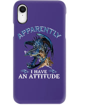 Load image into Gallery viewer, Apparently I Have An Attitude Blue Dragon Phone case