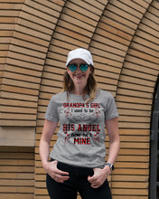 Load image into Gallery viewer, Grandpa's Girl I Used To Be His Angel Gift For Men Ladies Tee