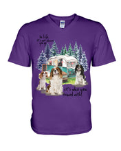 Load image into Gallery viewer, Cavalier King It's Who You Travel With Gift For Dog Lovers Guys V-Neck