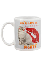 Load image into Gallery viewer, Cat With Red Lips You'll Love Me Forever Gift For Cat Lovers Mug