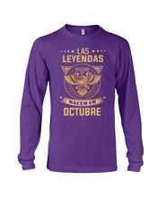 Load image into Gallery viewer, Birthday Meaningful Gift Las Levendas Nacen En Octubre Unisex Long Sleeve