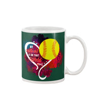 Load image into Gallery viewer, Lovely Phone Case My Heart Is On Field Gift For Softball Lovers Mug