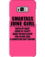 Load image into Gallery viewer, Birthday Gift For Smartass June GirlHeart On Her Sleeve Phone case