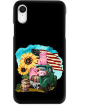 Load image into Gallery viewer, Black Phone Case With Pig Sunflower Gift For Pig Lovers Phone case