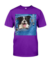 Load image into Gallery viewer, Border Collie In Denim Pocket Gift For Dog Lovers Guys Tee