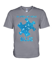 Load image into Gallery viewer, In April We Wear Blue Autism Awareness Special Custom Design Guys V-Neck