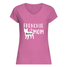 Load image into Gallery viewer, Frenchie Archie Mom Special Custom Design For Personalized Name Ladies V-Neck