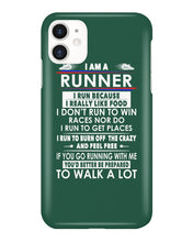 Load image into Gallery viewer, I Am A Runner I Run Because I Really Like Food Custom Design Phone case