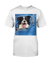 Load image into Gallery viewer, Border Collie In Denim Pocket Gift For Dog Lovers Guys Tee
