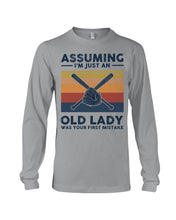 Load image into Gallery viewer, Assuming I;m Just An Old Lady Was Your First Mistake Gift For Softball Lovers Unisex Long Sleeve