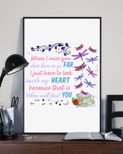 Load image into Gallery viewer, Butterflies When I Miss You I Just Have To Look Inside My Heart Gift For Lover Vertical Poster