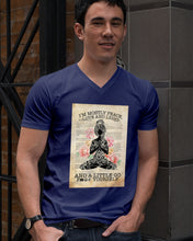 Load image into Gallery viewer, I'm Mostly Peace Love And Light Yoga Gift For Yoga Lovers Guys V-Neck