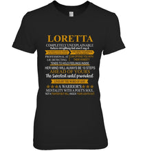 Load image into Gallery viewer, Loretta Custom Name Gift A Warrior's Mentality With A Poet's Soul Ladies Tee