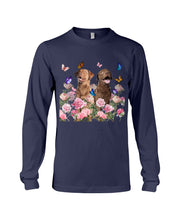 Load image into Gallery viewer, Gift For Dog LoversChesapeake Bay Retriever With Peonies Unisex Long Sleeve